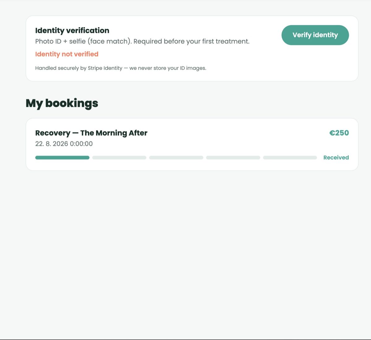easymedic app — identity check and live booking tracking